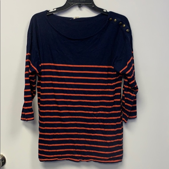 J. Crew Tops - J. Crew stripped top with accent buttons
